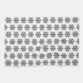 Schwarzweißschneeflocke Geschirrtuch