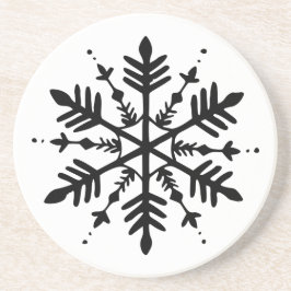Schwarzweißschneeflocke Getränkeuntersetzer