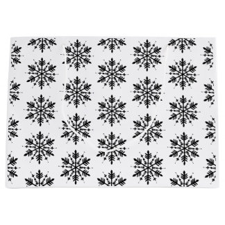 Schwarzweißschneeflocke Große Geschenktüte