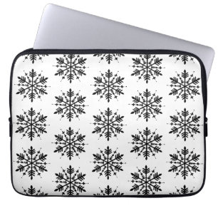 Schwarzweißschneeflocke Laptopschutzhülle