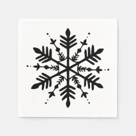 Schwarzweißschneeflocke Serviette