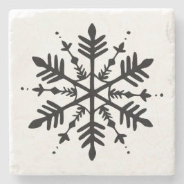 Schwarzweißschneeflocke Steinuntersetzer