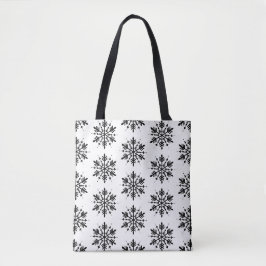 Schwarzweißschneeflocke Tasche