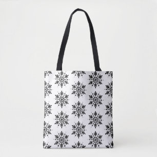 Schwarzweißschneeflocke Tasche
