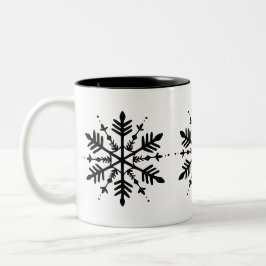 Schwarzweißschneeflocke Zweifarbige Tasse