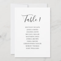 Schwarzweißsitzkarte. Moderne Hochzeit