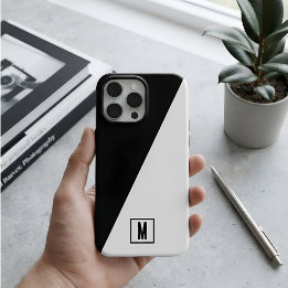 Schwarzweißspaltung Benutzerdefinierte Monogramm Case-Mate iPhone Hülle