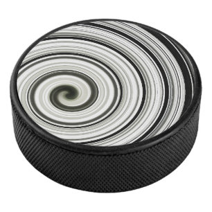 Schwarzweißspirale Eishockey Puck