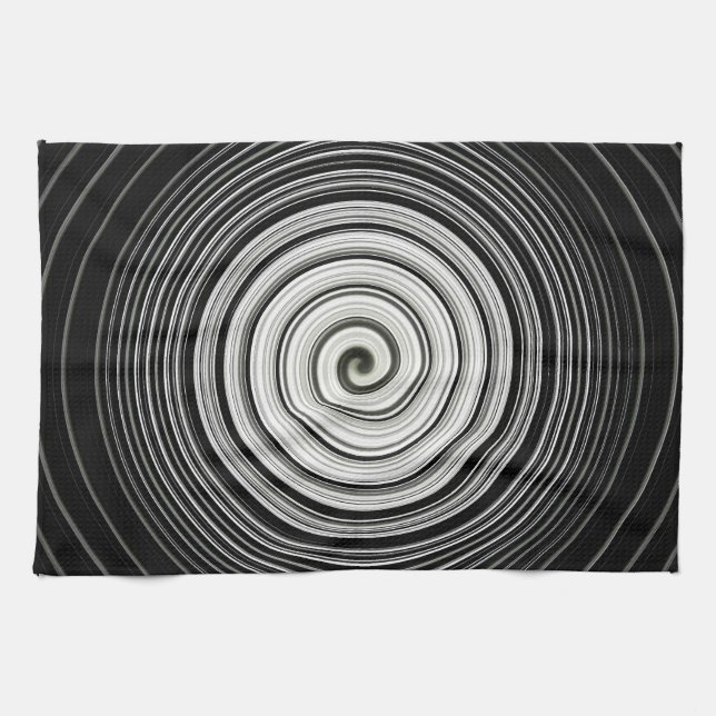 Schwarzweißspirale Geschirrtuch (Horizontal)