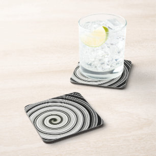 Schwarzweißspirale Getränkeuntersetzer