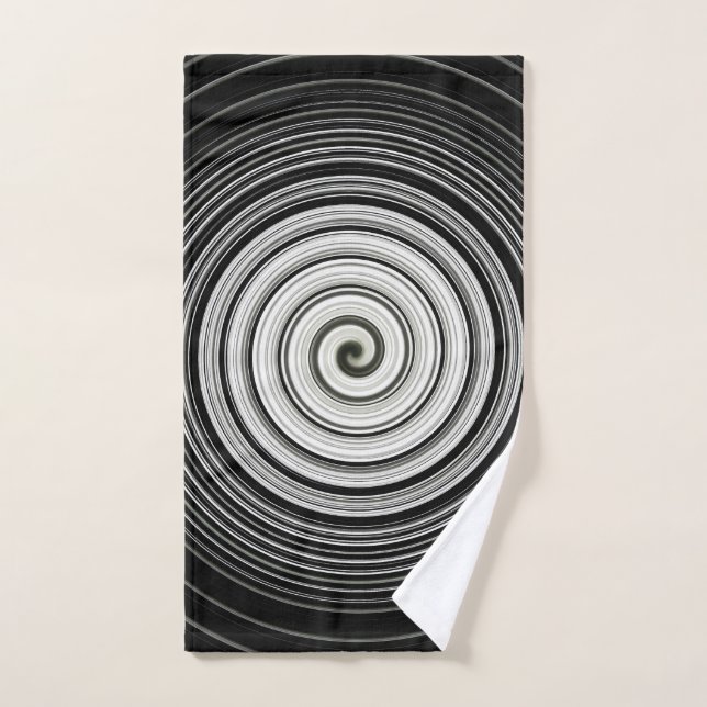 Schwarzweißspirale Handtuch (Handtuch)