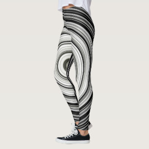 Schwarzweißspirale Leggings