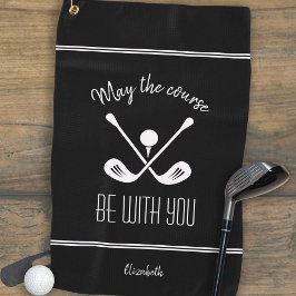 Schwarzweißsport Mit Monogramm Golfer Golfhandtuch