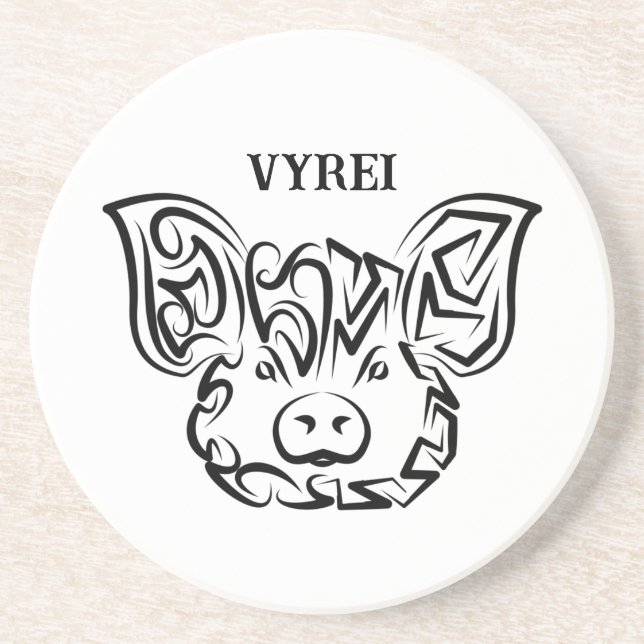 Schwarzweißstäbchen Getränkeuntersetzer (Vorne)