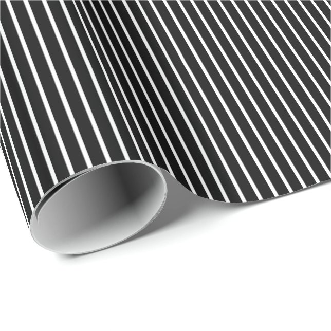 Schwarzweißstreifen-14-GIFT-WRAPPING-PAPIER Geschenkpapier (Rolleneckpunkt)