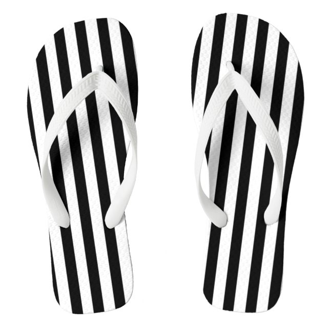 Schwarzweißstreifen Flip Flops (Fußbett)