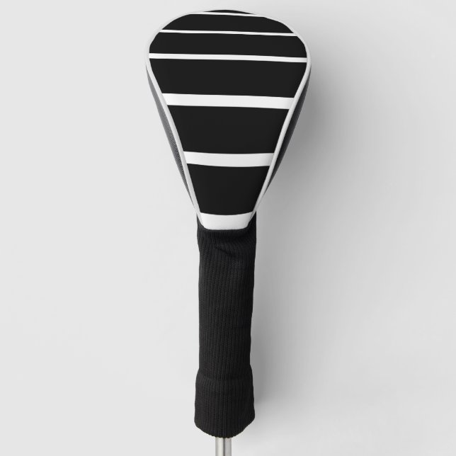Schwarzweißstreifen Golf Headcover (Vorderseite)