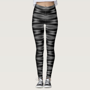 Schwarzweißstreifen Leggings