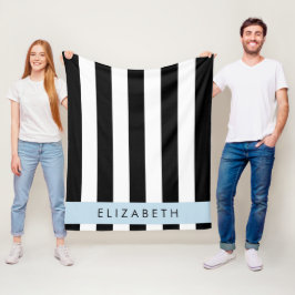 Schwarzweißstreifen, Streifen, Linien, Ihr Name Fleecedecke