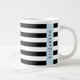 Schwarzweißstreifen, Streifen, Linien, Ihr Name Jumbo-Tasse