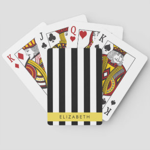 Schwarzweißstreifen, Streifen, Linien, Ihr Name Spielkarten