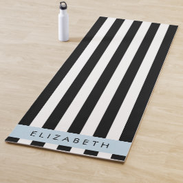 Schwarzweißstreifen, Streifen, Linien, Ihr Name Yogamatte
