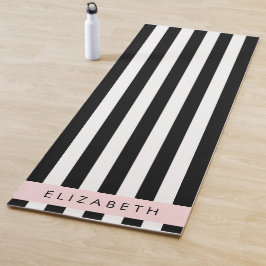 Schwarzweißstreifen, Streifen, Linien, Ihr Name Yogamatte