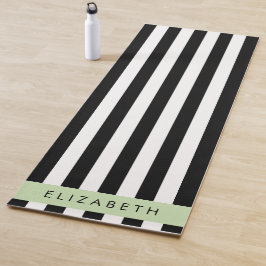 Schwarzweißstreifen, Streifen, Linien, Ihr Name Yogamatte
