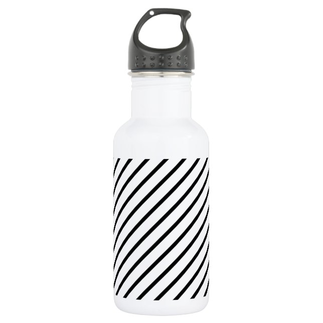 Schwarzweißstreifen Trinkflasche (Vorderseite)