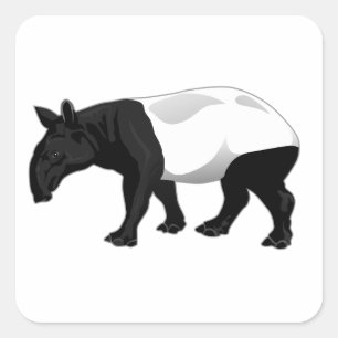 Schwarzweißtapir Quadratischer Aufkleber