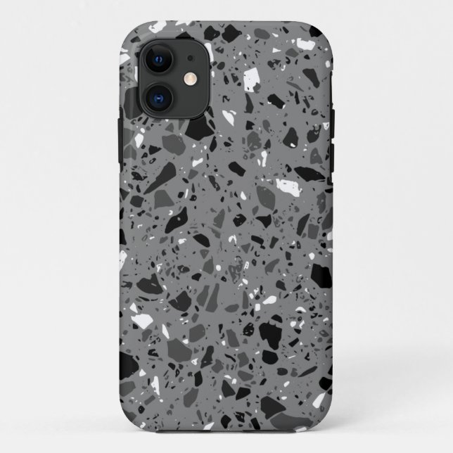 Schwarzweißterrazzo Case-Mate iPhone Hülle (Rückseite)
