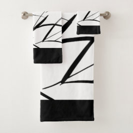 Schwarzweißtextur  badhandtuch set