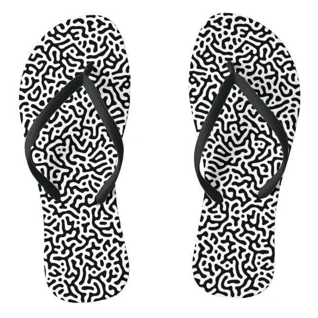 Schwarzweißturing-Motiv Flip Flops (Fußbett)