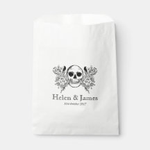 Schwarzweißtüte mit Blumenschädel Leckerei