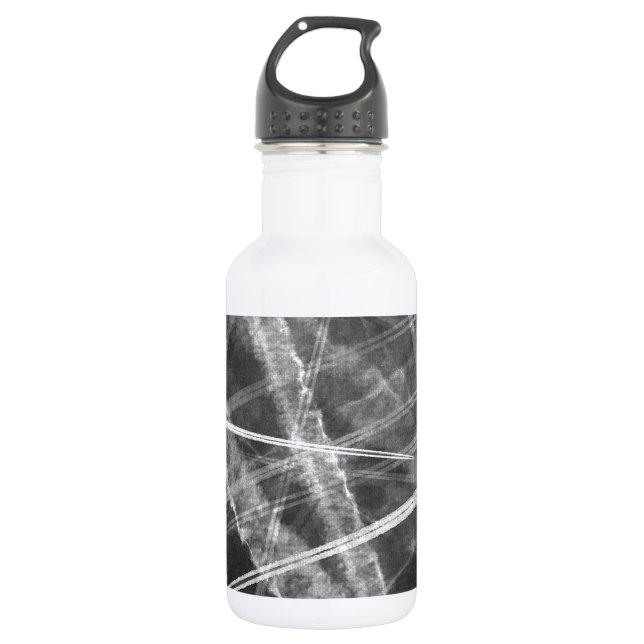 Schwarzweißwege Edelstahlflasche (Vorderseite)