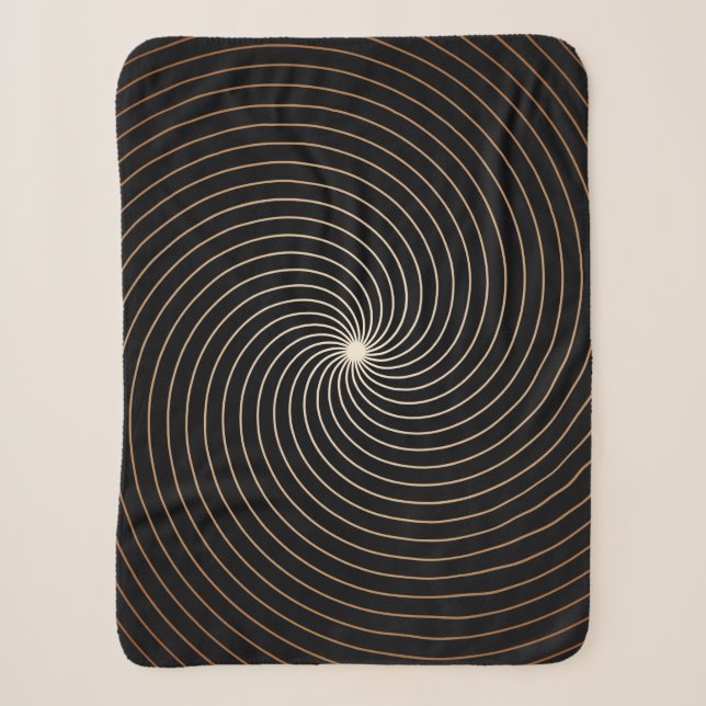 Schwarzweißwirbel mit Tan-Gradation Sherpadecke (Vorderseite)