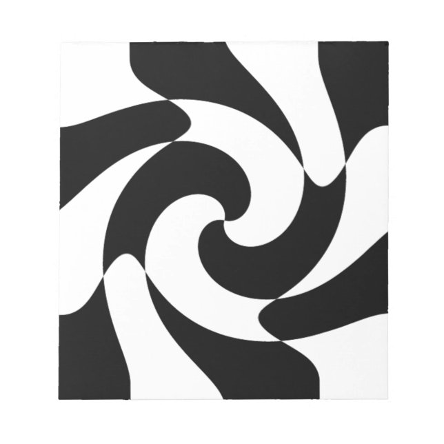 Schwarzweißwirbel Notizblock (Vorderseite)