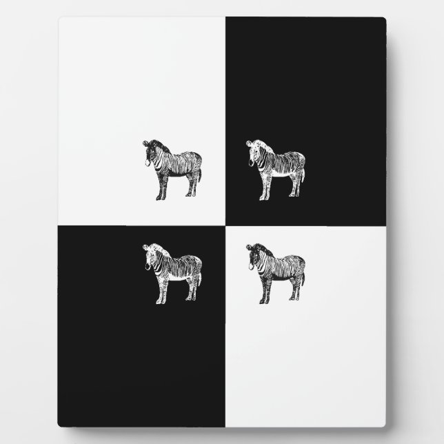 Schwarzweißzebra Fotoplatte (Vorderseite)