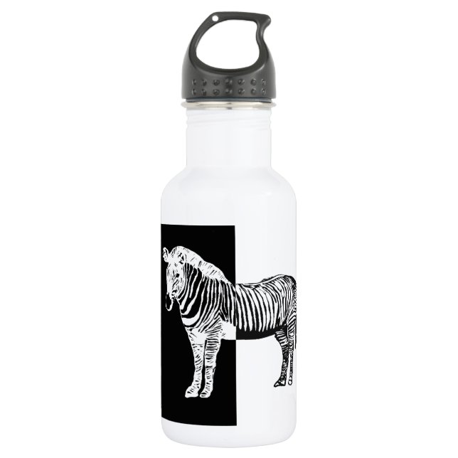 Schwarzweißzebra Trinkflasche (Vorderseite)