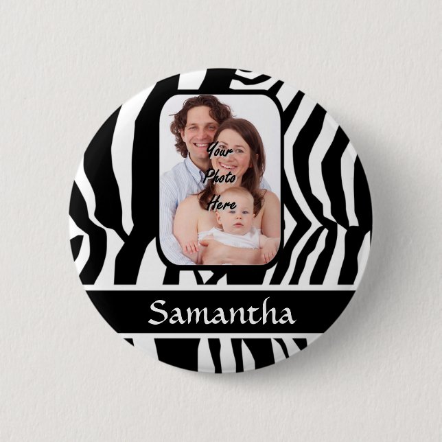 Schwarzweißzebradruck Button (Vorderseite)