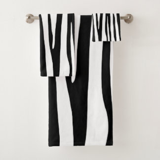 Schwarzweißzebramuster, modernes Design Badhandtuch Set