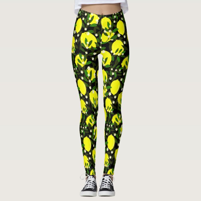 SchwarzZitronen Leggings (Vorderseite)
