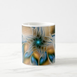 Schwebende, abstrakte Fantasy-Fraktal-Kunst in Bla Kaffeetasse