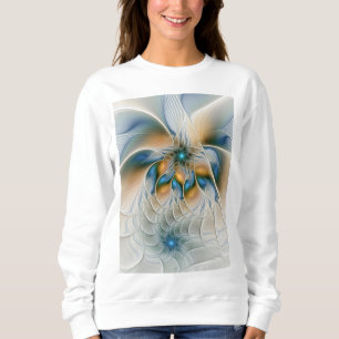 Schwebende, abstrakte Fantasy-Fraktal-Kunst in Bla Sweatshirt