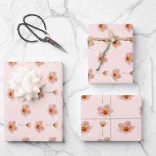 Schwebende Blumenmelodie Geschenkpapier Set