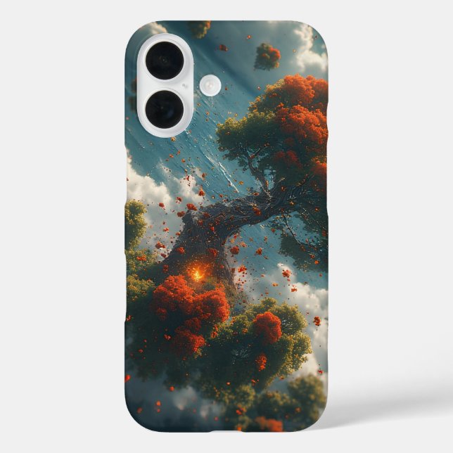 Schwebende Herbstinseln iPhone 16 Hülle (Rückseite)