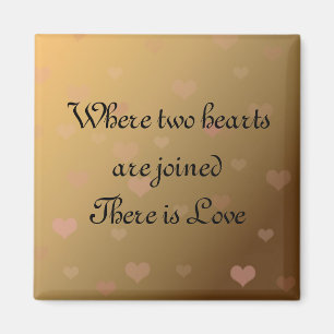 Schwebende Herzen mit Liebe Sprichwort Magnet