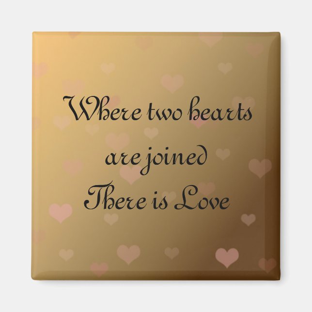 Schwebende Herzen mit Liebe Sprichwort Magnet (Vorne)