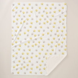 Schwebende Löwenzahnblüten, Aquarell  Sherpadecke