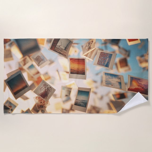 Schwebende Polaroid-Erinnerungen Strandtuch (Vorderseite)